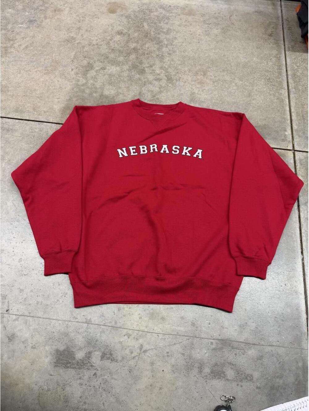 vintage university of nebraska huskers collegiate red crewneck size large